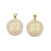 Religion Brass Micro Pave Clear Cubic Zirconia Pendants KK-N287-43G-01-1