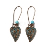 3 Pairs 3 Style Heart & Shell & Coconut Tree Alloy Dangle Earrings Set EJEW-G330-01R-2