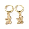 Cubic Zirconia Butterfly Dangle Hoop Earrings EJEW-B017-22G-1