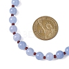 8.5MM Round Dyed Natural Malaysia Jade with Glass Seed Beaded Necklaces for Women NJEW-JN05646-01-3
