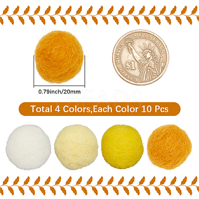 40Pcs 4 Colors Wool Felt Balls DIY-SC0029-40D-1