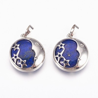 Natural Lapis Lazuli Pendants G-P378-B05-1
