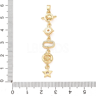 Tassel Brass Micro Pave Clear Cubic Zirconia Big Pendants KK-L271-01G-09-1