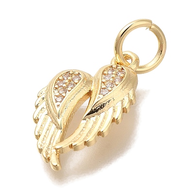 Brass Micro Pave Cubic Zirconia Pendants KK-Q001-06G-1
