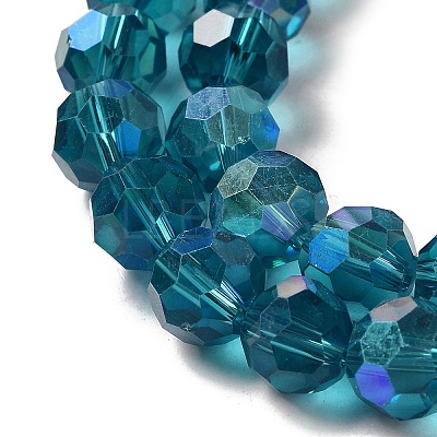 Electroplate Transparent Glass Beads Strands EGLA-A035-T10mm-L12-1