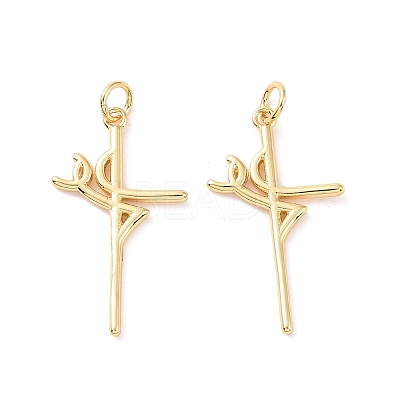 Rack Plating Brass Pendants KK-C004-05G-1