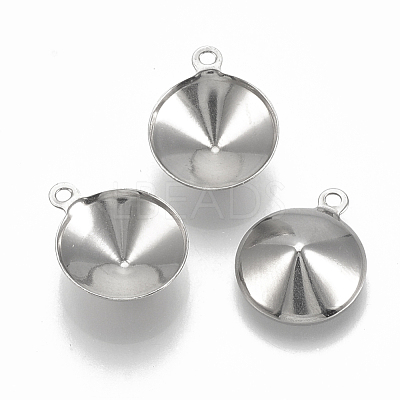 Tarnish Resistant 201 Stainless Steel Pendant Rhinestone Settings STAS-S057-41B-1