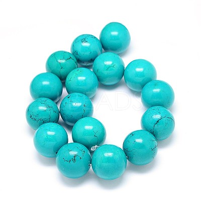 Natural Magnesite Round Bead Strands TURQ-E022-38B-25mm-1