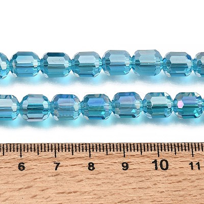 Electroplate Transparent Column Glass Beads Strands EGLA-A043-02-AB11-1