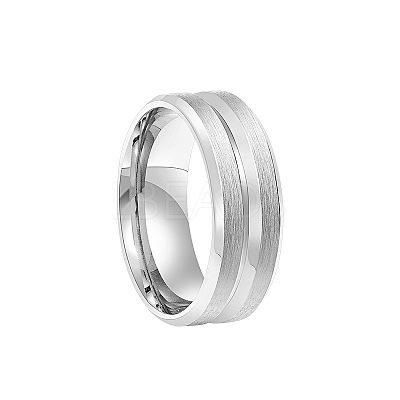 Grooved 201 Stainless Steel Finger Rings for Men WG2ADDA-14-1