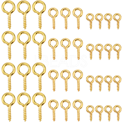600Pcs 3 Size Iron Screw Eye Pin Peg Bails IFIN-SP0001-05G-1