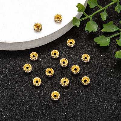 Brass Rhinestone Spacer Beads RB-A014-Z5mm-01G-1