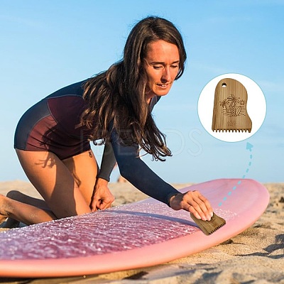 3Pcs Bamboo Surfboard Wax Comb DIY-FG0006-74-1