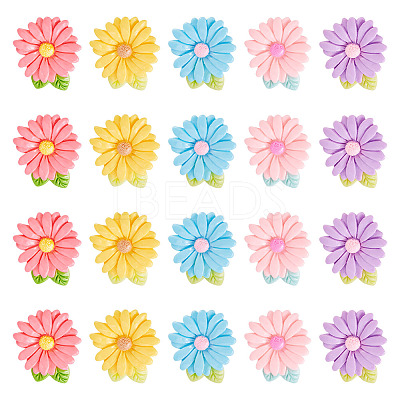 20pcs Opaque Resin Cabochons RESI-TADJ0001-08E-1