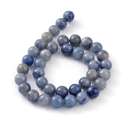 Dyed & Heated Natural Blue Aventurine Round Bead Strands X-G-M248-8mm-01-1