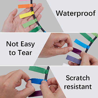 10Pcs 10 Colors Paper Self-Adhesive Stickers DIY-SP0006-12-1