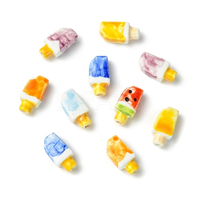 18Pcs 6 Colors Handmade Porcelain Beads PORC-CJ0001-38-1