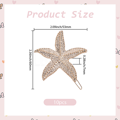 10Pcs Zinc Alloy Hair Barrettes PHAR-SP0001-25-1