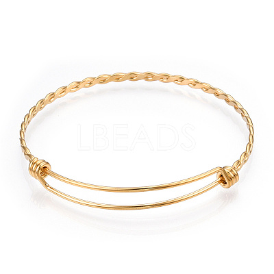 Ion Plating(IP) Adjustable 304 Stainless Steel Expandable Bangle Making STAS-I066-01B-G-1