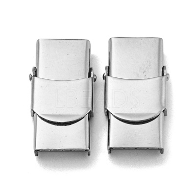 Non-Tarnish 201 Stainless Steel Watch Band Clasps X-STAS-C006-1-02-1