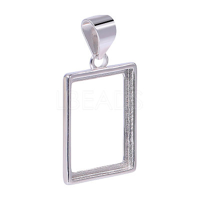 1Pc 925 Sterling Silver Pendant Cabochon Settings STER-BC0002-77A-1