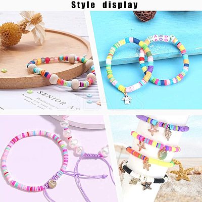 Flat Round Handmade Polymer Clay Beads CLAY-R067-6.0mm-09-1