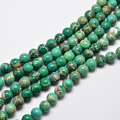 Natural Imperial Jasper Beads Strands X-G-I122-6mm-05-1