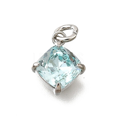 Brass Glass Charms KK-V011-35P-A-1
