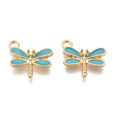 Light Gold Plated Alloy Charms X-ENAM-T009-02B-1