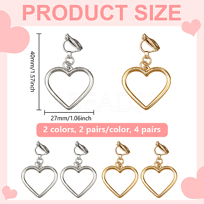 4 Pairs 2 Colors Iron Alloy Clip-on Earrings EJEW-HY0001-38-1