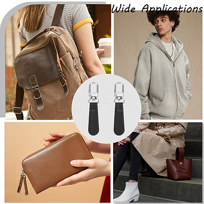 8Pcs PU Leather Zipper Pulls for Handbags Luggage and Jacket FIND-CL0002-09B-1