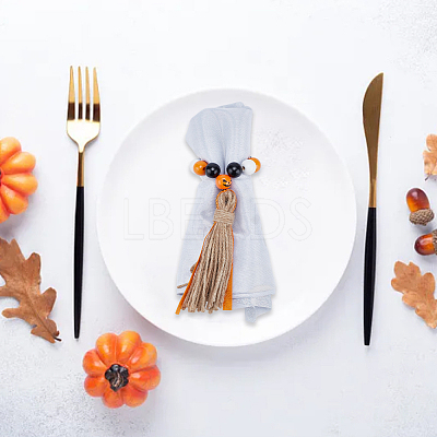 Wood Beaded Napkin Ring AJEW-PH01539-1