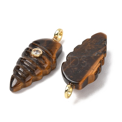 Natural Tiger Eye Carved Pendants G-H357-04G-03-1