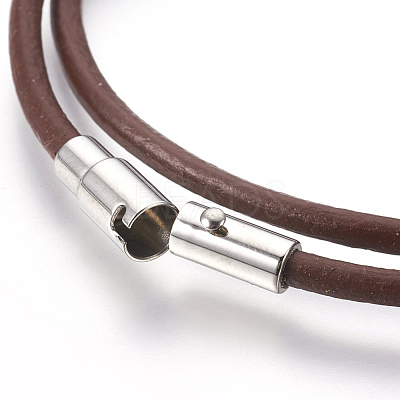 Leather Cord Wrap Bracelets/Necklace BJEW-JB03920-M-1