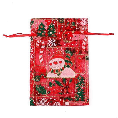Organza Printed Gift Bags with Drawstring PW-WG00D7C-10-1