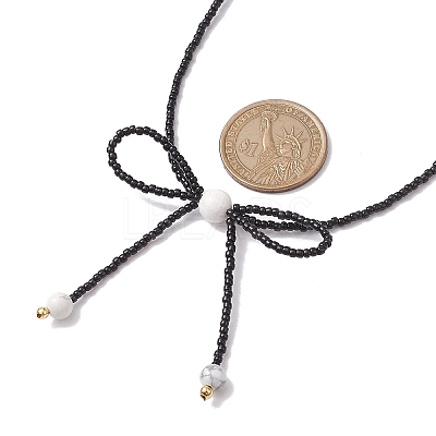 Glass Seed Pendant Necklaces for Women NJEW-MZ00031-01-1