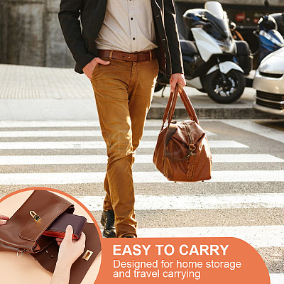 Portable PU Leather Single Watch Pouch Storage Bags ABAG-WH0048-20A-1