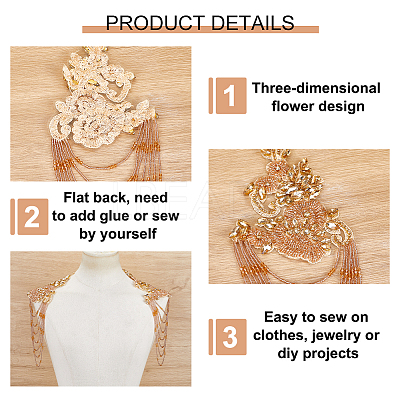 1Pair Rhinestone Sewing Ornaments DIY-NB0014-65A-1