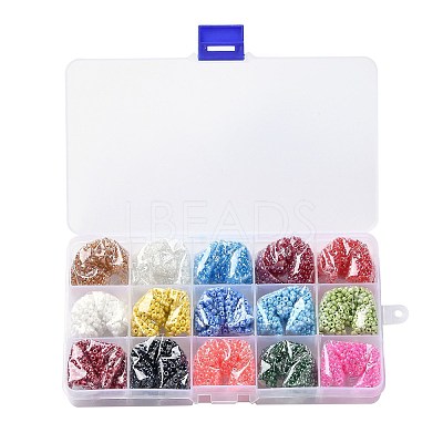 180G 15 Colors Glass Seed Beads SEED-JQ0003-01D-3mm-1