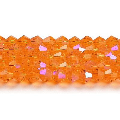 Transparent Electroplate Glass Beads Strands GLAA-F029-2mm-D23-1