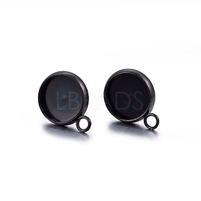 304 Stainless Steel Stud Earring Settings STAS-H467-08B-10mm-1