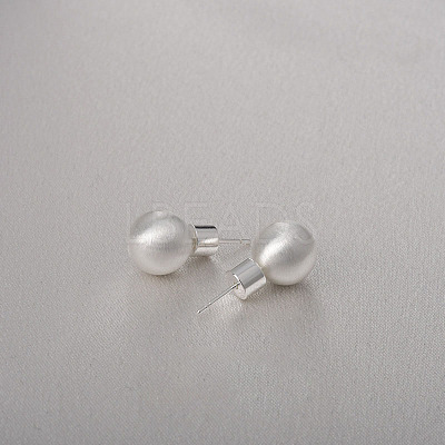 Round Ball Drawbench Brass Ear False Plugs for Women EJEW-G391-24D-S-1
