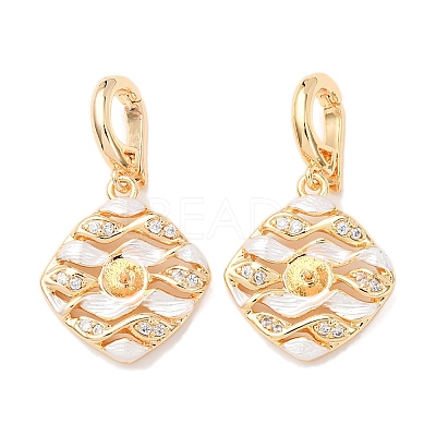 Brass Micro Pave Cubic Zirconia Peg Bails KK-A279-06G-1
