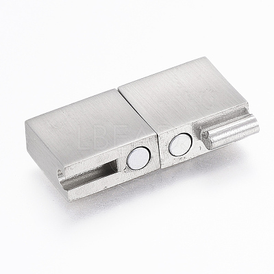 Tarnish Resistant 304 Stainless Steel Magnetic Clasps with Glue-in Ends STAS-F130-75P-1