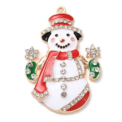 Christmas Zinc Alloy Rhinestone Pendnats PALLOY-K008-02D-KCG-1