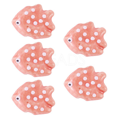 5Pcs Handmade Porcelain Beads PORC-TADJ0001-05G-1