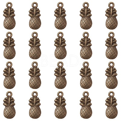 Pineapple Tibetan Style Alloy Pendants TIBEP-YW0001-38AB-1