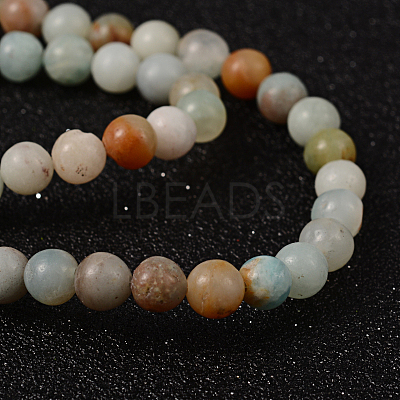 Natural Flower Amazonite Round Bead Strands X-G-D608-8mm-1