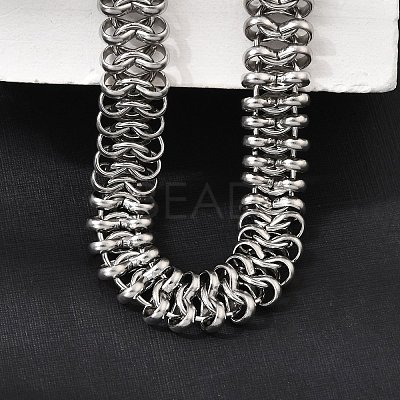 316L Surgical Stainless Steel Link Chain Choker Necklaces SA-CBAB122-03P-1