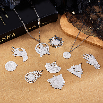 201 Stainless Steel Pendants STAS-SC0001-80P-1